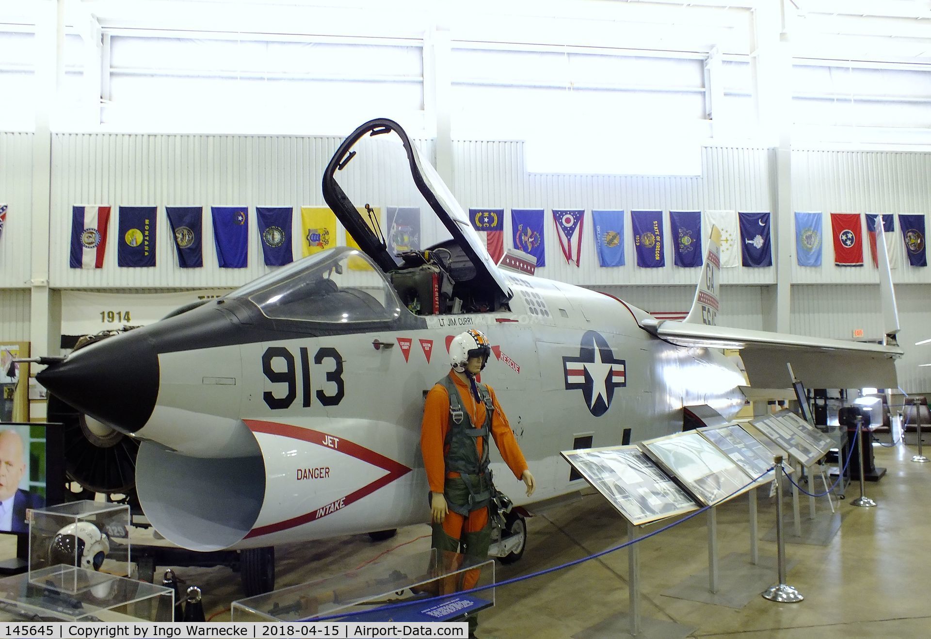 145645, Vought RF-8G Crusader C/N 519, Vought RF-8G Crusader at the USS Alabama Battleship Memorial Park, Mobile AL