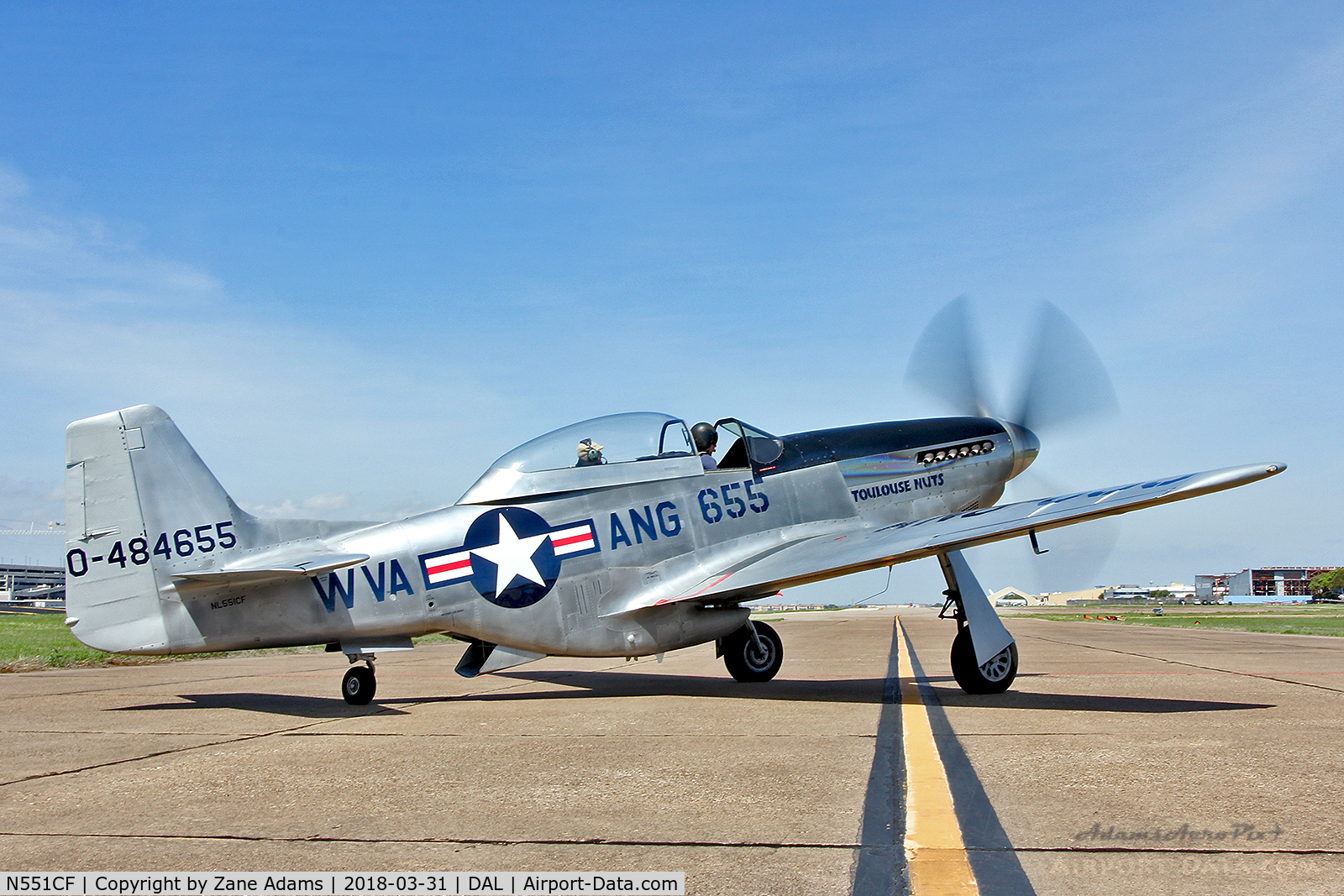 N551CF, 1944 North American TF-51D Mustang C/N 122-44511, Collings Foundation Dallas visit - 2018