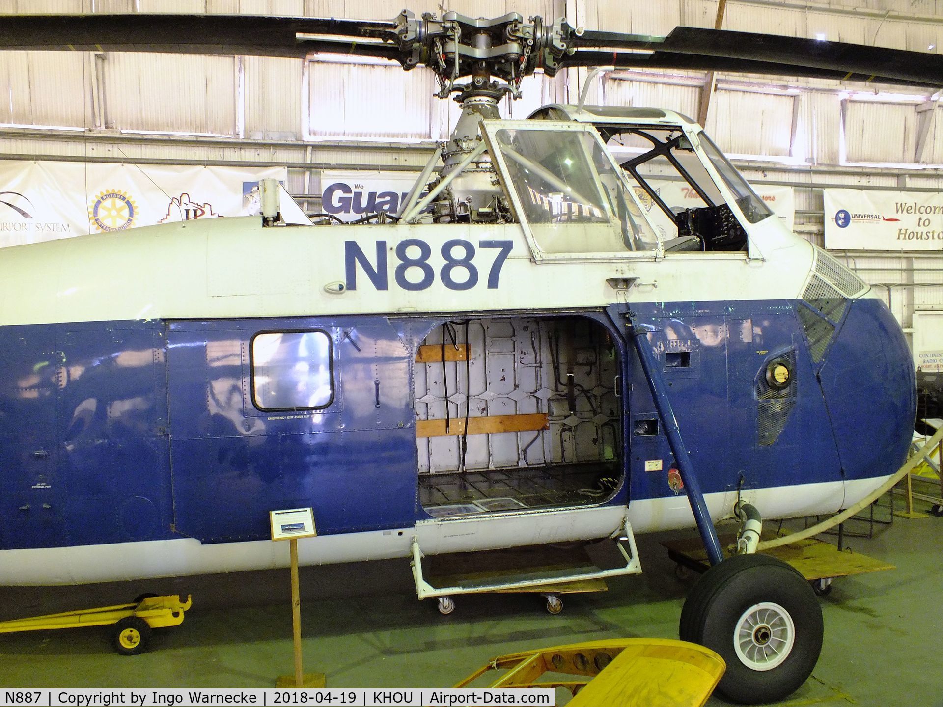 N887, 1957 Sikorsky S-58B C/N 58482, Sikorsky S-58B at the 1940 Air Terminal Museum, William P. Hobby Airport, Houston TX