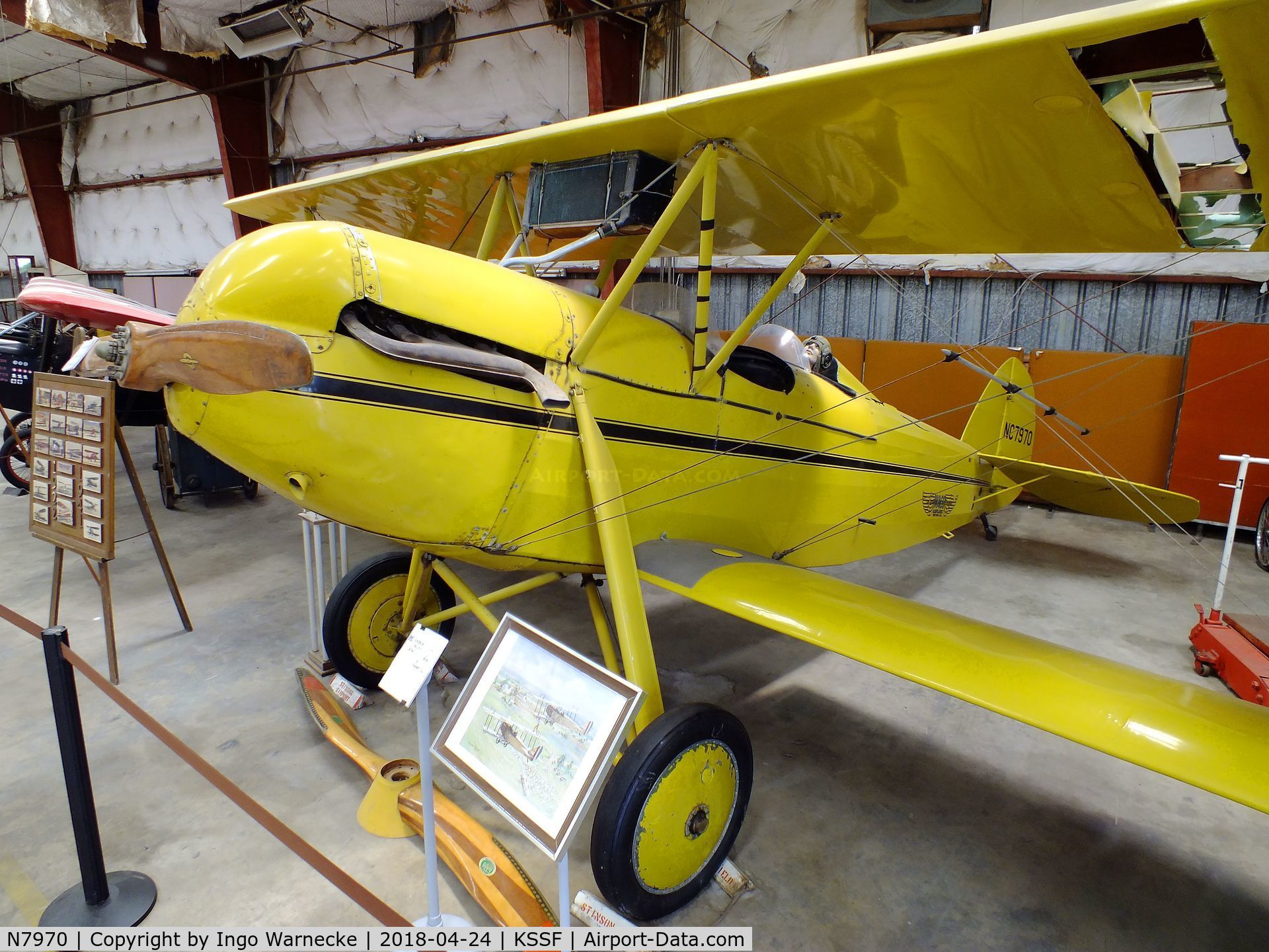N7970, 1929 Waco GXE C/N 1801, Waco GXE at the Texas Air Museum at Stinson Field, San Antonio