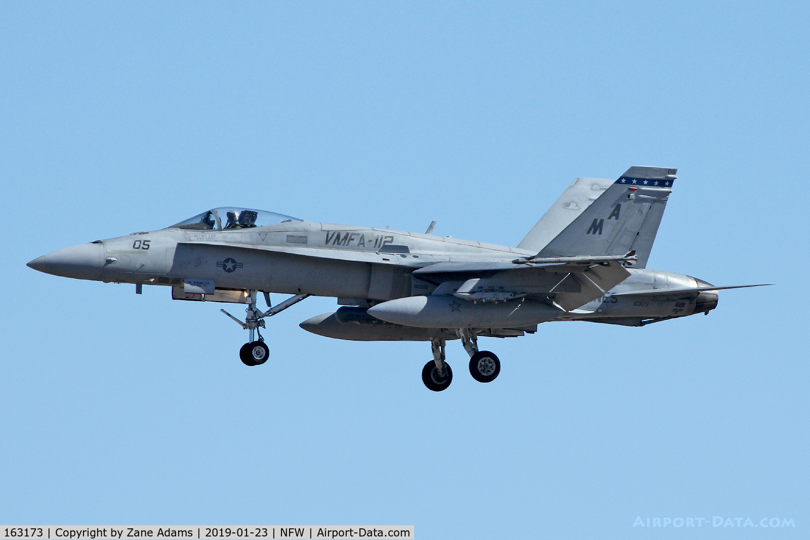 163173, McDonnell Douglas F/A-18A+ Hornet C/N 615/A520, Arriving at NAS Fort Worth