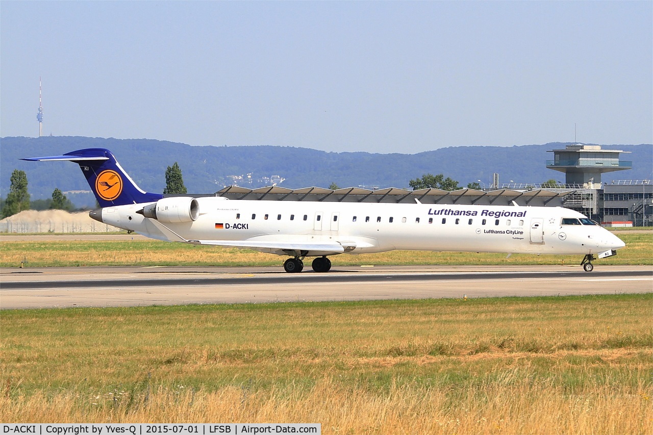 D-ACKI, 2006 Bombardier CRJ-900LR (CL-600-2D24) C/N 15088, Bombardier CRJ-900LR, Lining up rwy 15, Bâle-Mulhouse-Fribourg airport (LFSB-BSL)