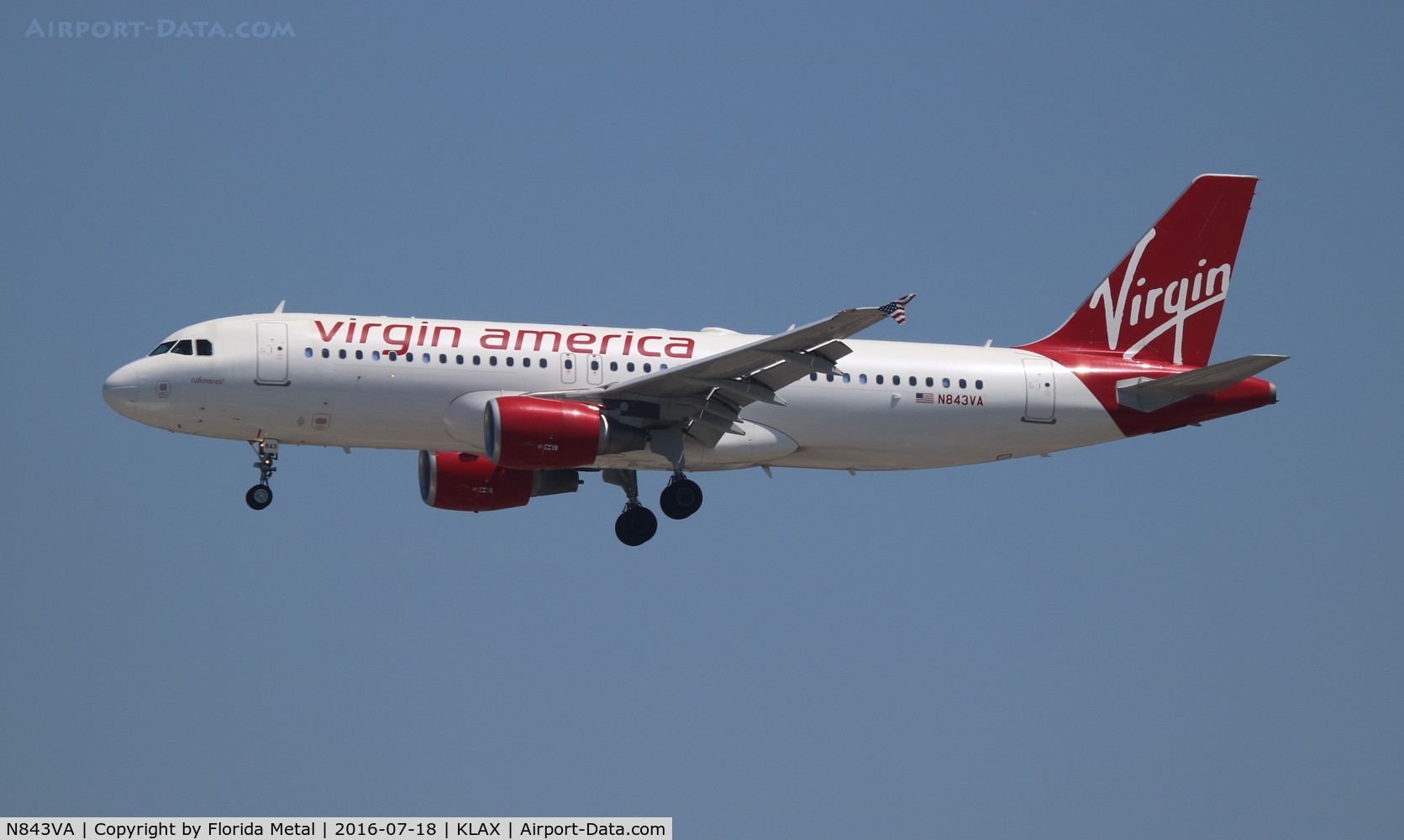 N843VA, 2011 Airbus A320-214 C/N 4814, Virgin America