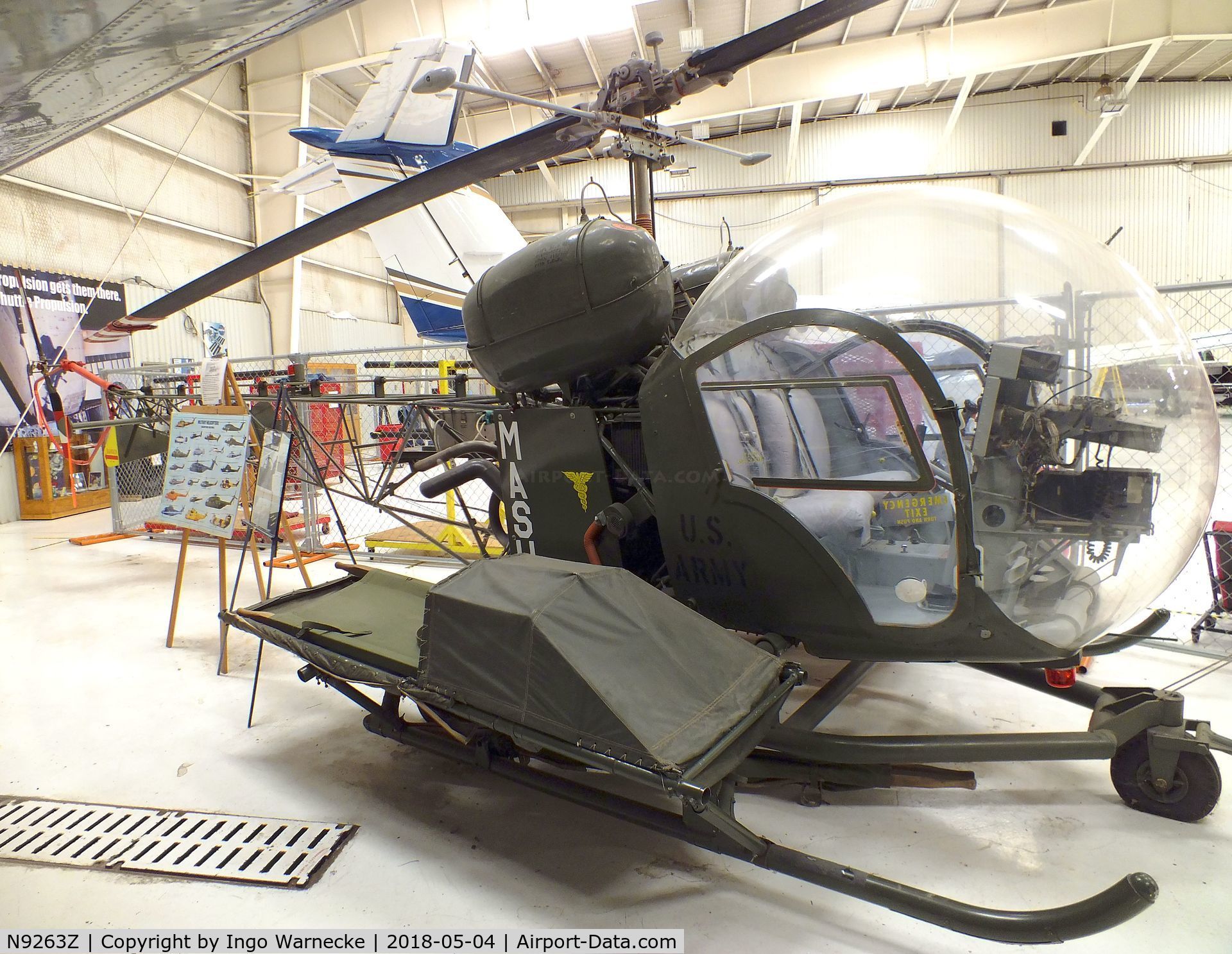 N9263Z, 1963 Bell OH-13S Sioux C/N 63-9085, Bell OH-13S Sioux at the Texas Air & Space Museum, Amarillo TX