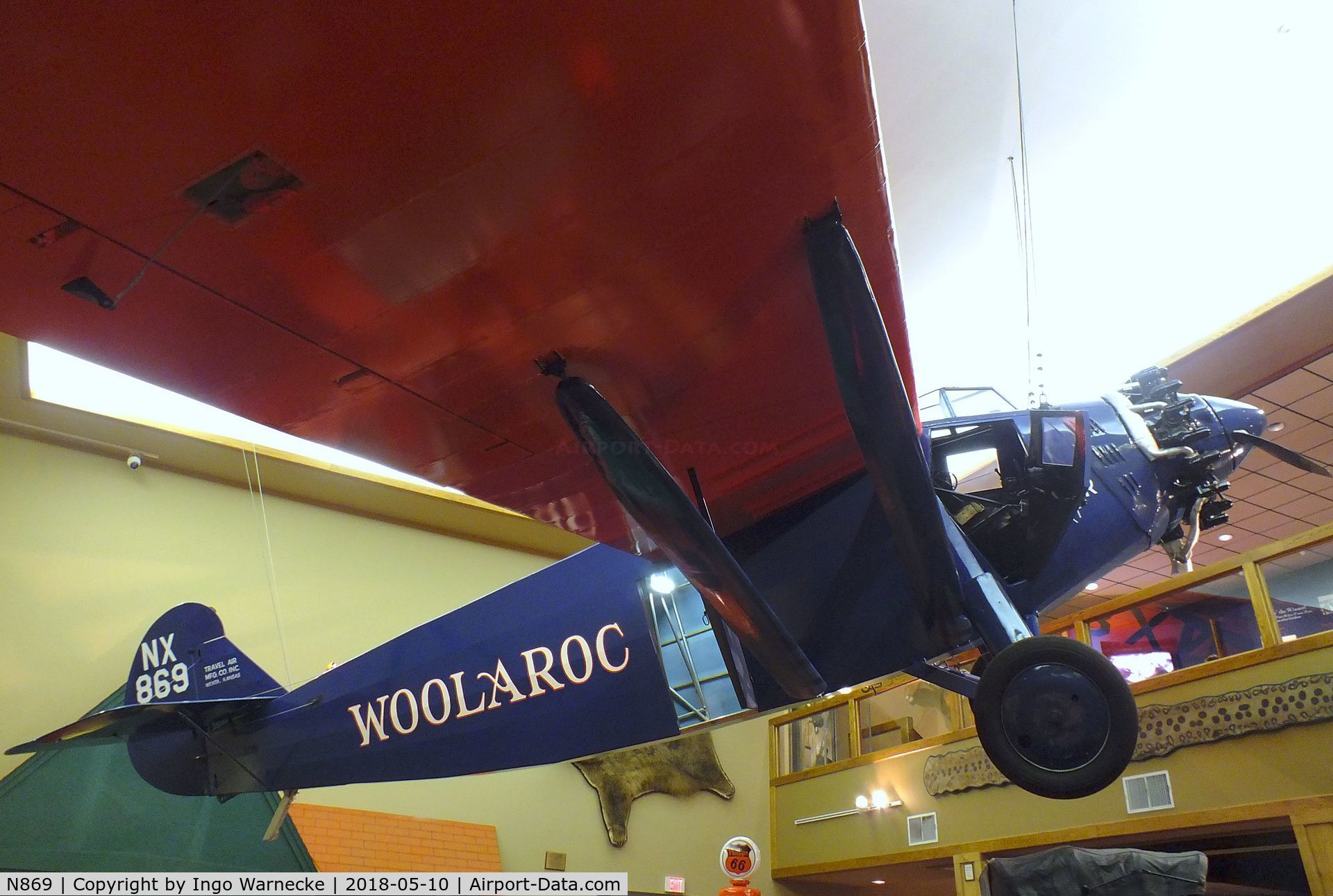 N869, 1927 Travel Air 5000 Woolaroc C/N unknown_n869, Travel Air 5000 'Woolaroc', winner of the 1927 Dole-Race from Oakland to Hawaii, at the Woolaroc Museum, Bartlesville OK
