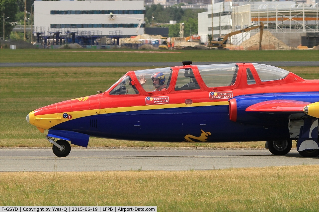 F-GSYD, Fouga CM-170 Magister C/N 455, Fouga CM-170 Magister, Taxiing to Parking area, Paris-Le Bourget (LFPB-LBG) Air show 2015