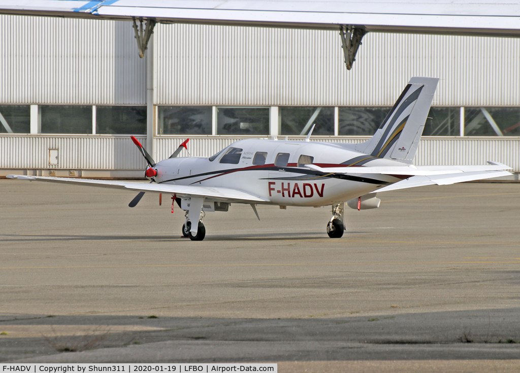 F-HADV, 2007 Piper PA-46-500TP C/N 4697305, Parked at the General Aviation area...