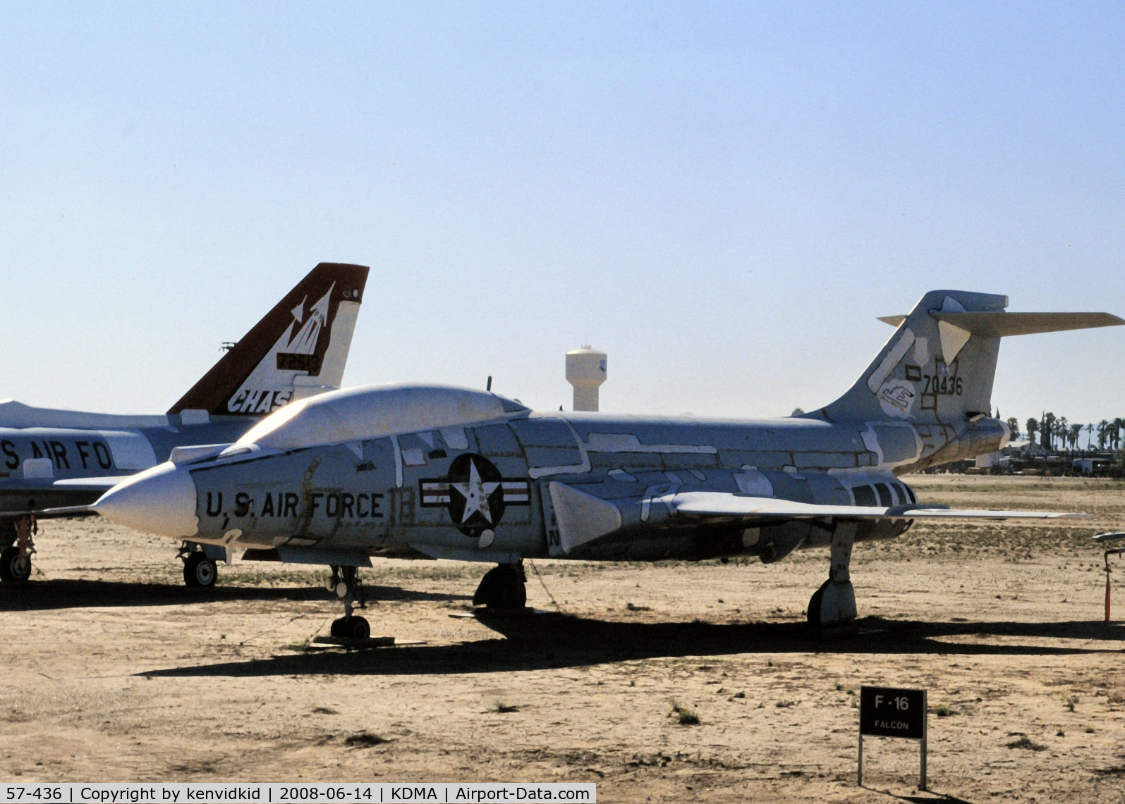 57-436, 1957 McDonnell F-101B Voodoo C/N 614, At Davis Monthan from an air-conditioned bus, circa 1996.