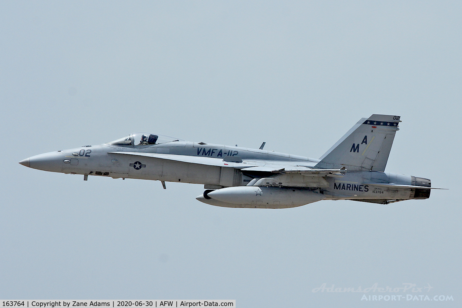 163764, McDonnell Douglas F/A-18C Hornet C/N 844/C121, VMFA-112 F/A-18C+ departing Alliance Airport - Fort Worth, TX