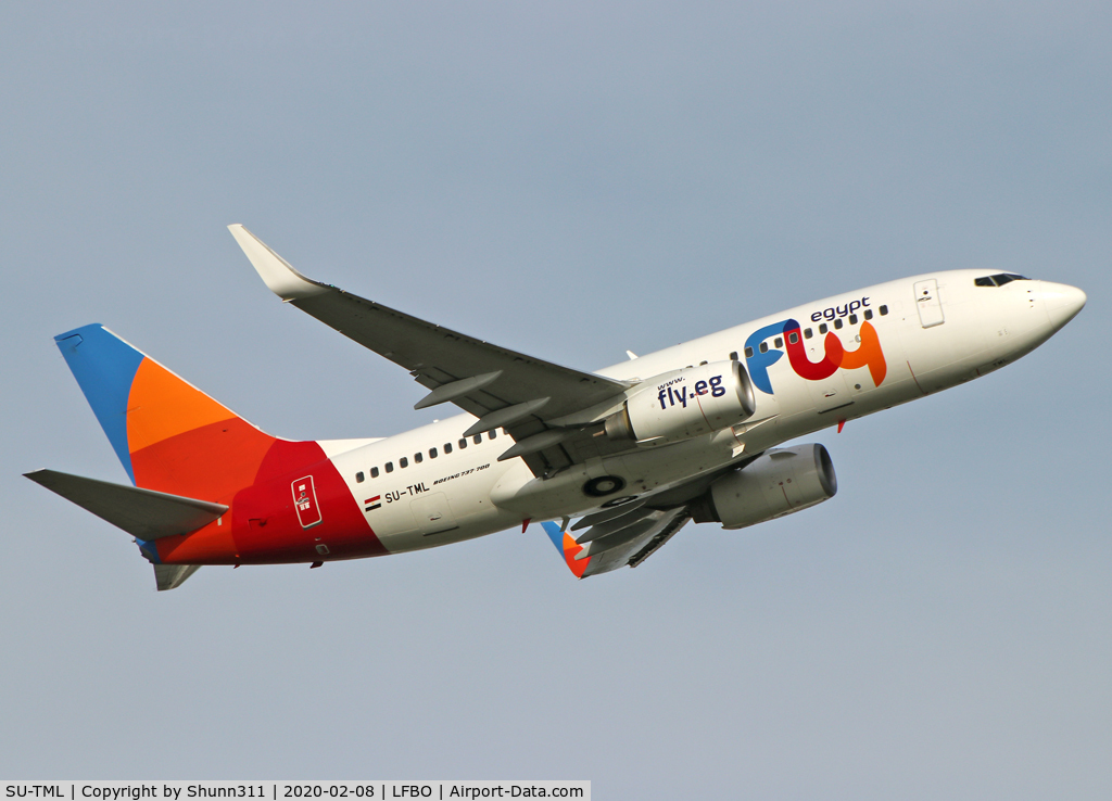 SU-TML, 2007 Boeing 737-76J C/N 36114, Climbing after take off from rwy 14L