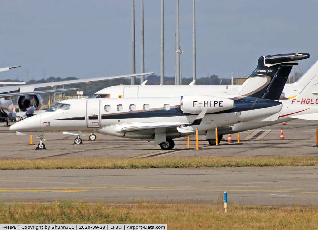 F-HIPE, 2010 Embraer EMB-505 Phenom 300 C/N 50500016, Parked at the General Aviation area...
