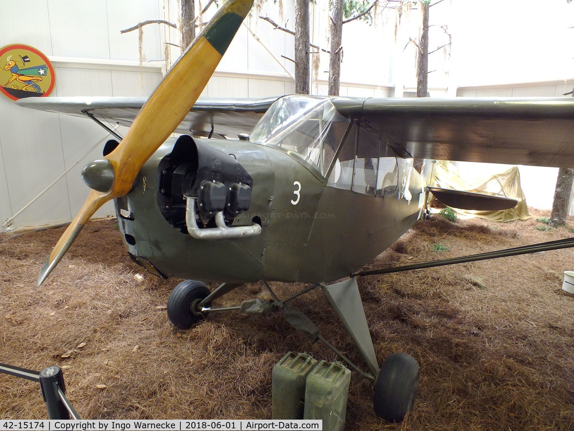 42-15174, 1942 Piper L-4B Grasshopper (O-59A / J3C-65) C/N 8293, Piper L-4B / O-58A / J3C-65 'Grashopper' at the US Army Aviation Museum, Ft. Rucker