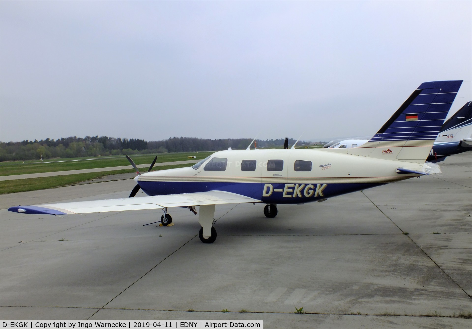 D-EKGK, 1995 Piper PA-46-350P Malibu Mirage C/N 4636010, Piper PA-46-350P Malibu Mirage at Friedrichshafen airport