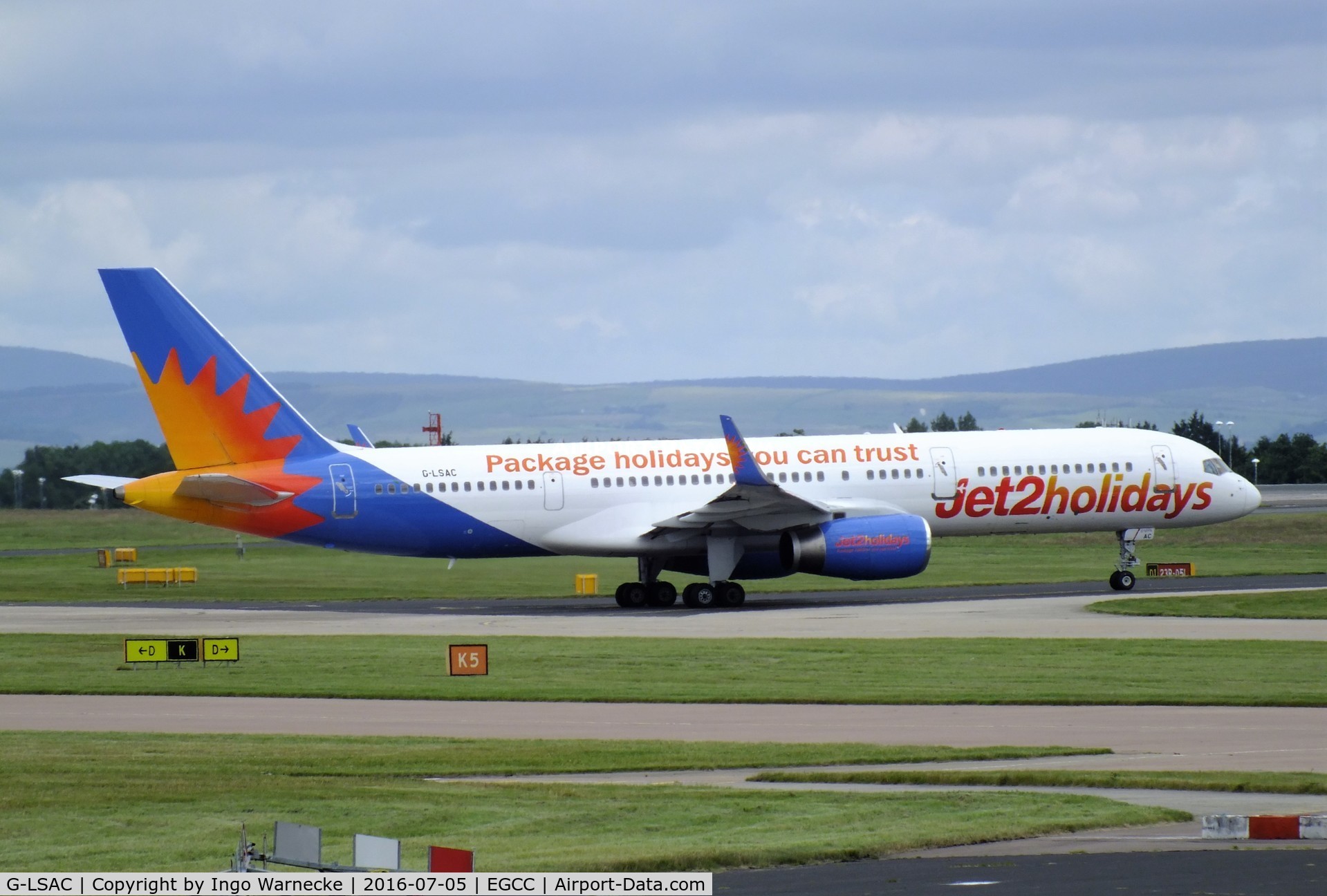 G-LSAC, 1992 Boeing 757-23A C/N 25488, Boeing 757-23A of jet2holidays at Manchester airport