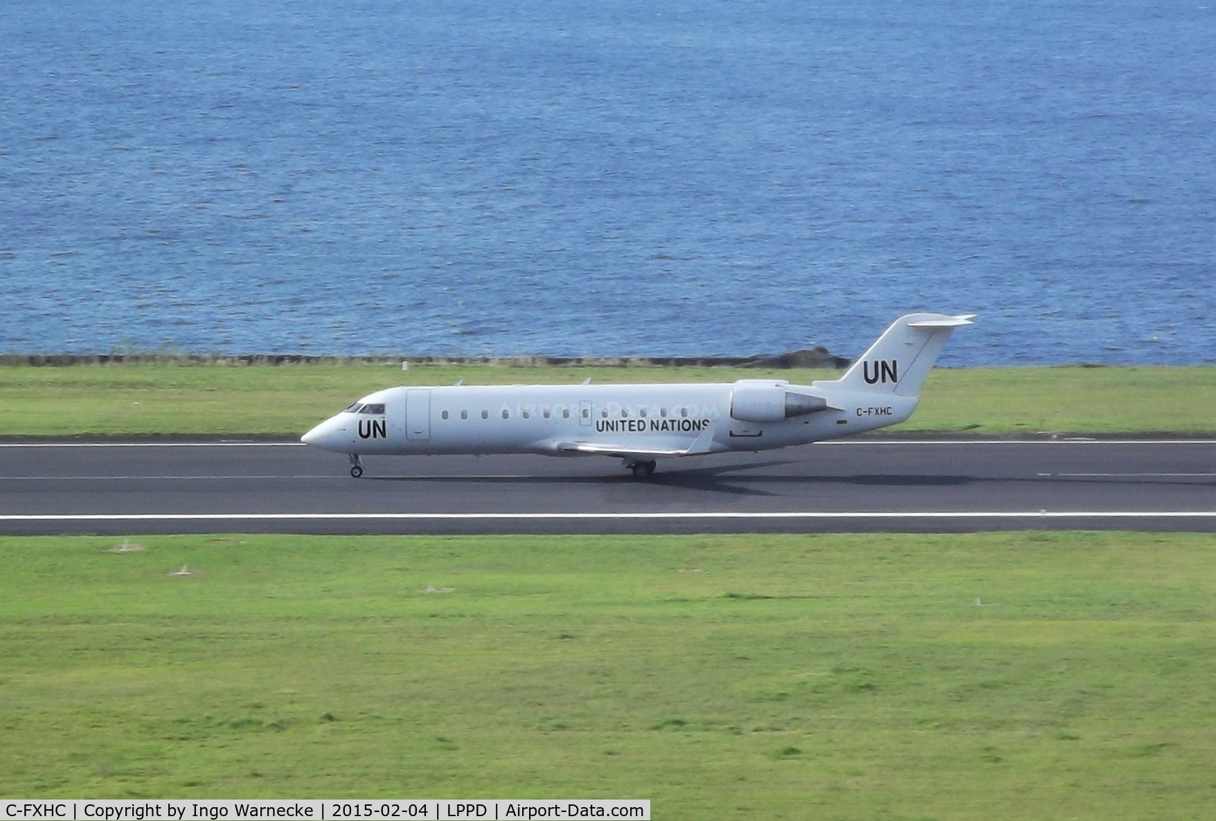 C-FXHC, 1999 Canadair CRJ-200ER (CL-600-2B19) C/N 7329, Canadair Challenger 850 CRJ-200ER (CL-600-2B19) of the United Nations at Ponta Delgada Airport, Sao Miguel / Azores