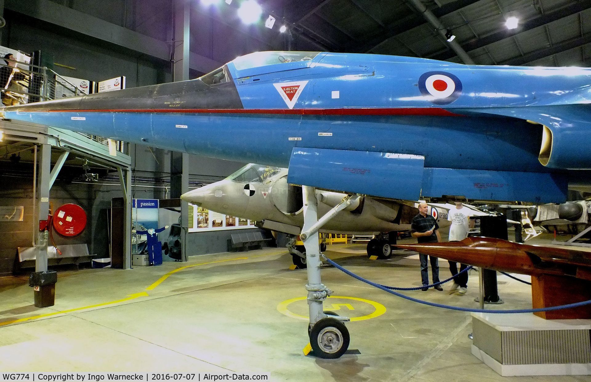 WG774, BAC 221 C/N F.9421, Fairey Delta FD2, converted to BAC 221 testbed for Concorde ogival wing, at the FAA Museum, Yeovilton