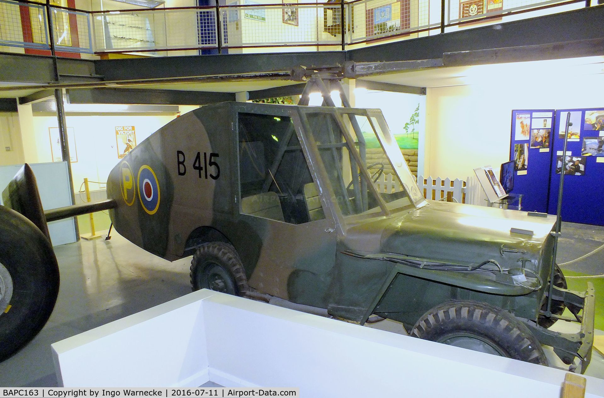 BAPC163, 1942 Hafner AFEE 10/42 Rotabuggy C/N BAPC.163, Hafner Rotabuggy / Malcolm Rotaplane / M.L. 10/42 Flying Jeep at the Museum of Army Flying, Middle Wallop