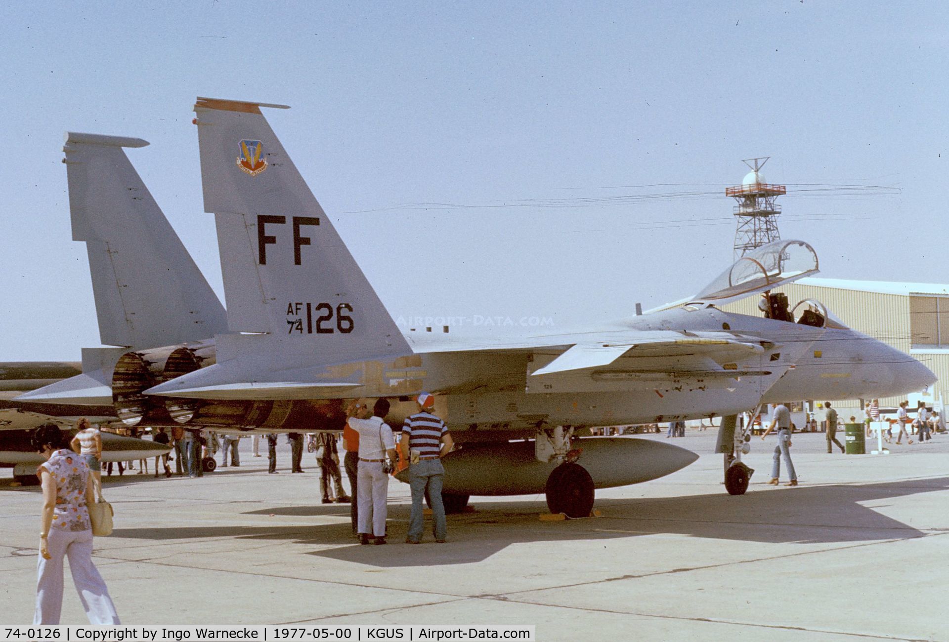 74-0126, 1974 McDonnell Douglas F-15A Eagle C/N 0102/A087, McDonnell Douglas F-15A Eagle of the USAF at the 1977 airshow at Grissom AFB, Peru IN