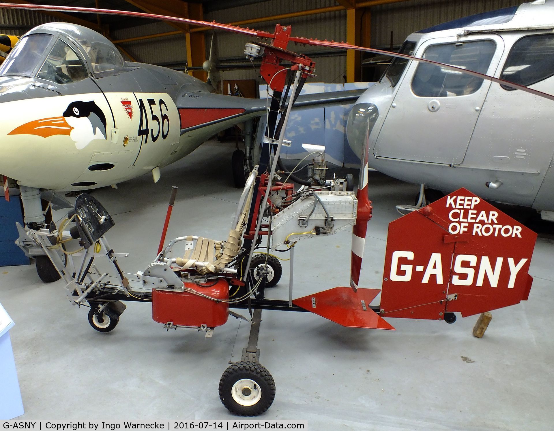 G-ASNY, Bensen B-8 Gyrocopter C/N RCA203, Bensen B-8 Gyrocopter at the Newark Air Museum