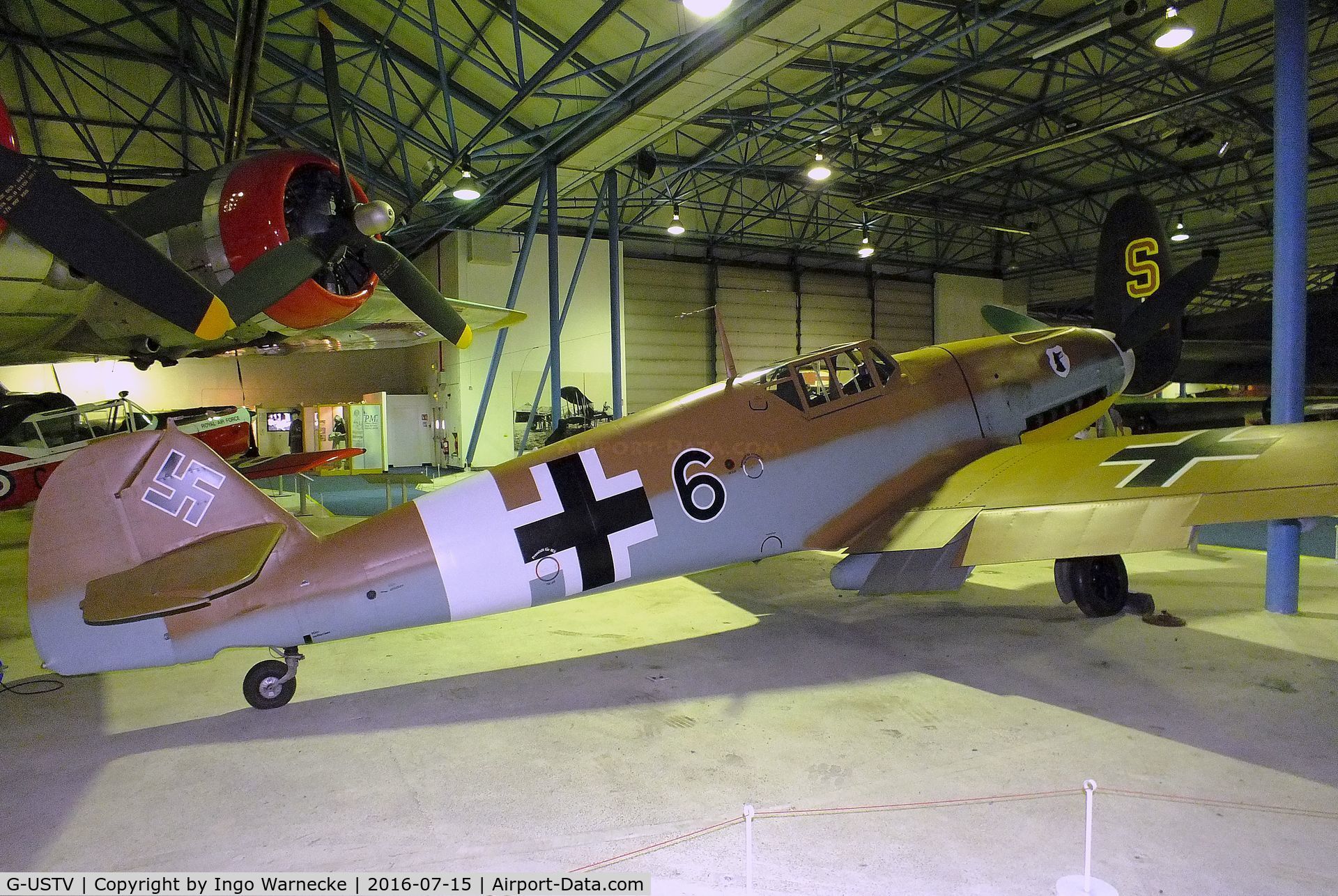 G-USTV, 1942 Messerschmitt Bf-109G-2/Trop C/N 10639, Messerschmitt Bf 109G-2/Trop at the RAF-Museum, Hendon