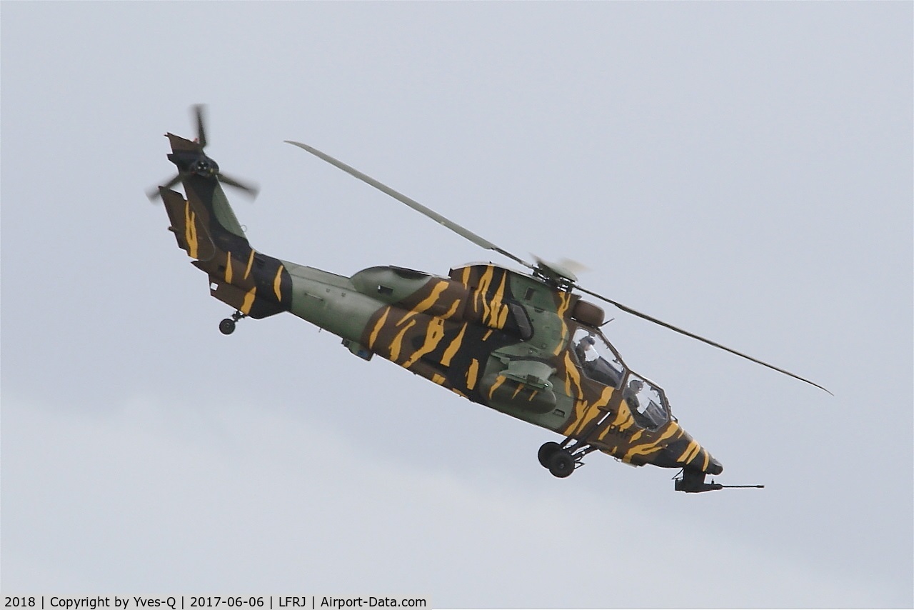 2018, Eurocopter EC-665 Tigre HAP C/N 2018, Eurocopter EC-665 Tigre HAP, Take off, Landivisiau Naval Air Base (LFRJ) Tiger Meet 2017