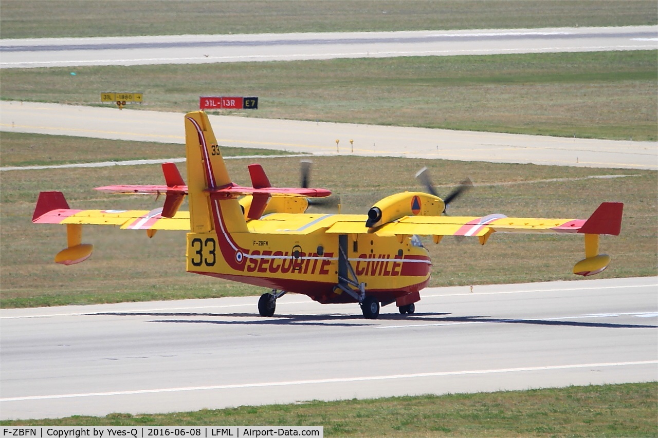 F-ZBFN, 1995 Canadair CL-215-6B11 CL-415 C/N 2006, Canadair CL-415, take off run rwy31R, Marseille-Provence Airport (LFML-MRS)