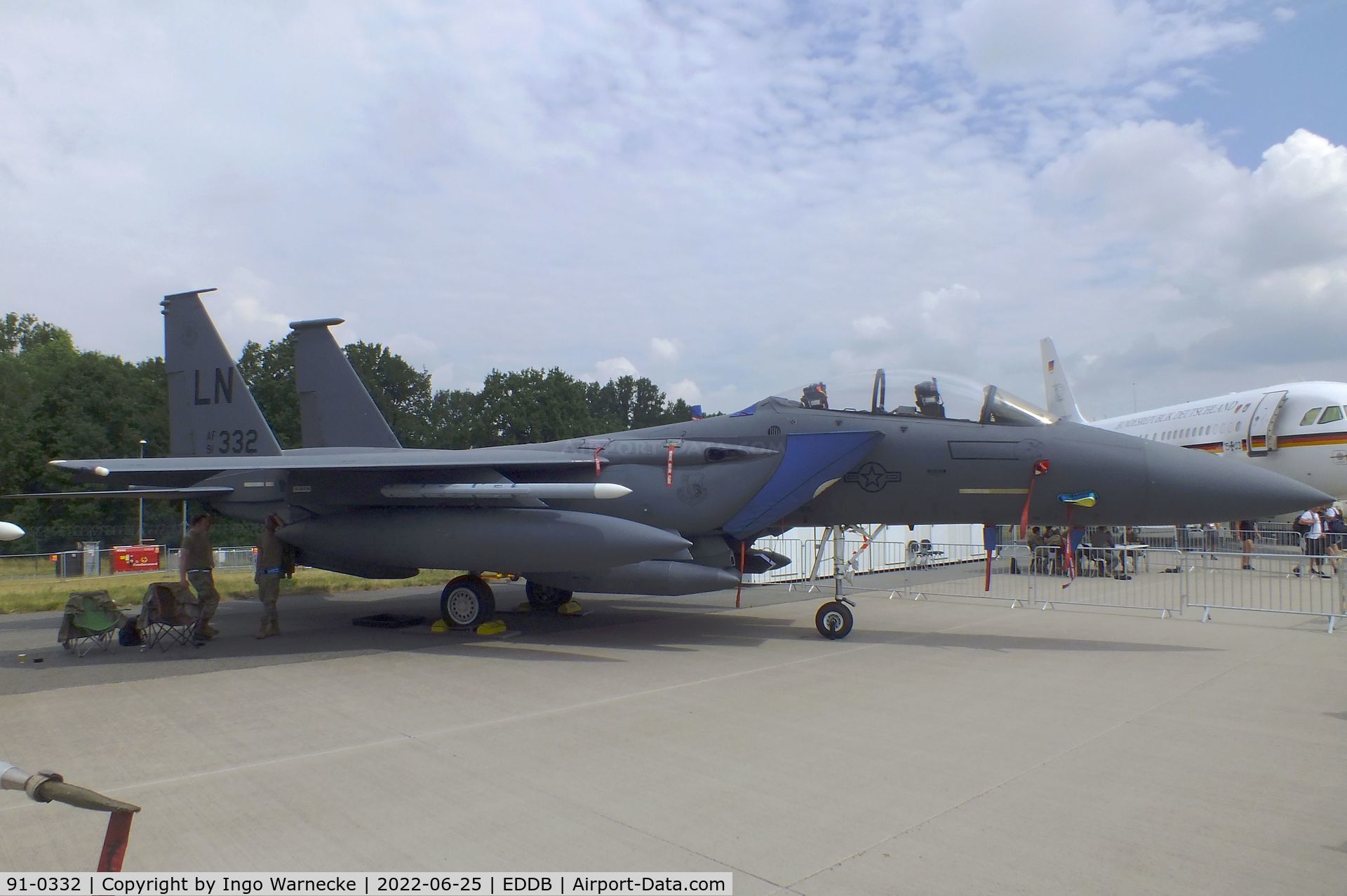 91-0332, 1991 McDonnell Douglas F-15E Strike Eagle C/N 1239/E197, McDonnell Douglas F-15E Strike Eagle of the USAF at ILA 2022, Berlin