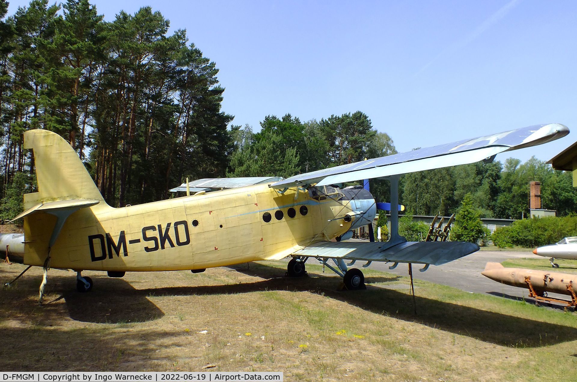 D-FMGM, PZL-Mielec An-2T C/N 1G63-32, Antonov (PZL-Mielec) An-2T COLT, displayed as DM-SKO at the Luftfahrtmuseum Finowfurt