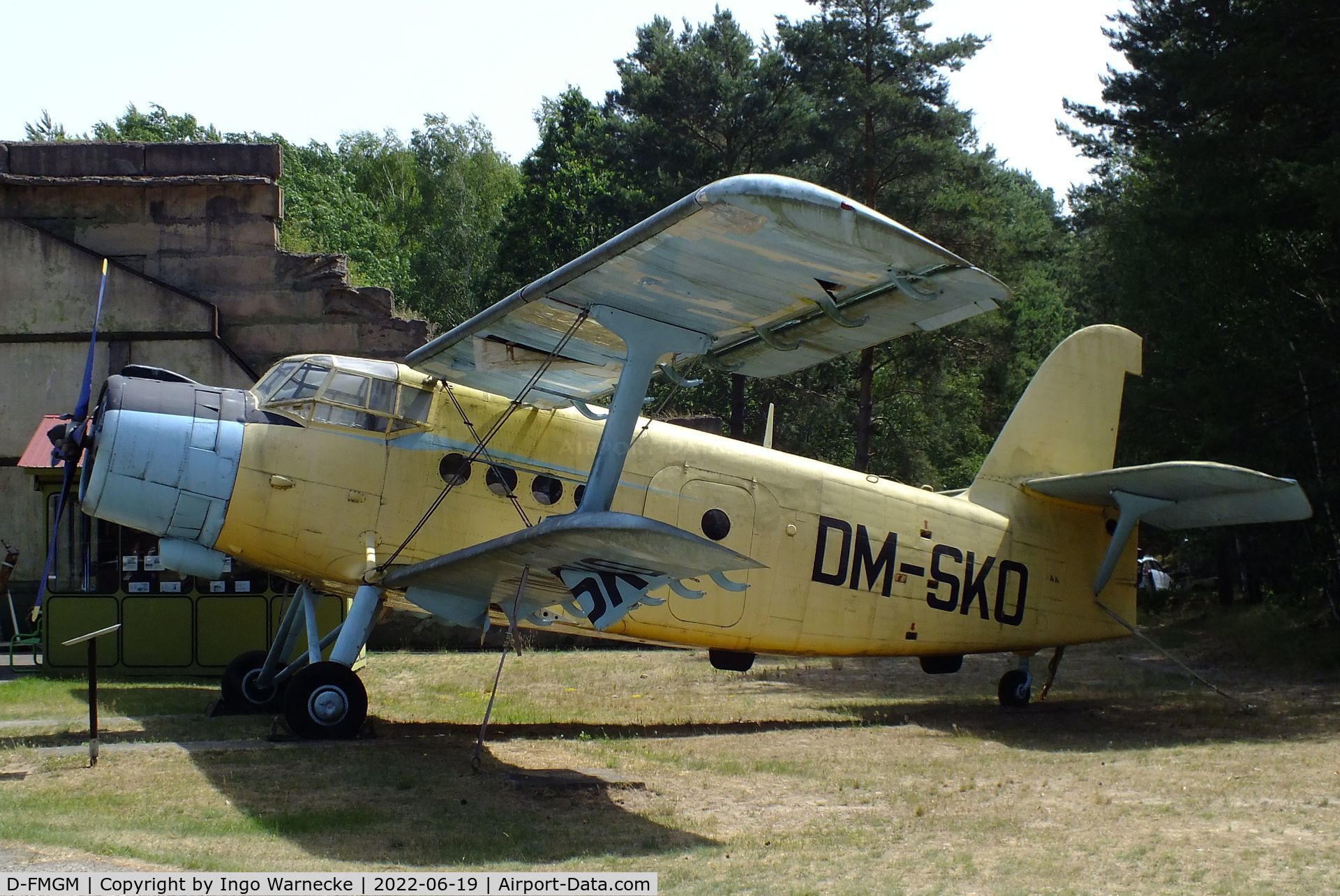 D-FMGM, PZL-Mielec An-2T C/N 1G63-32, Antonov (PZL-Mielec) An-2T COLT, displayed as DM-SKO at the Luftfahrtmuseum Finowfurt