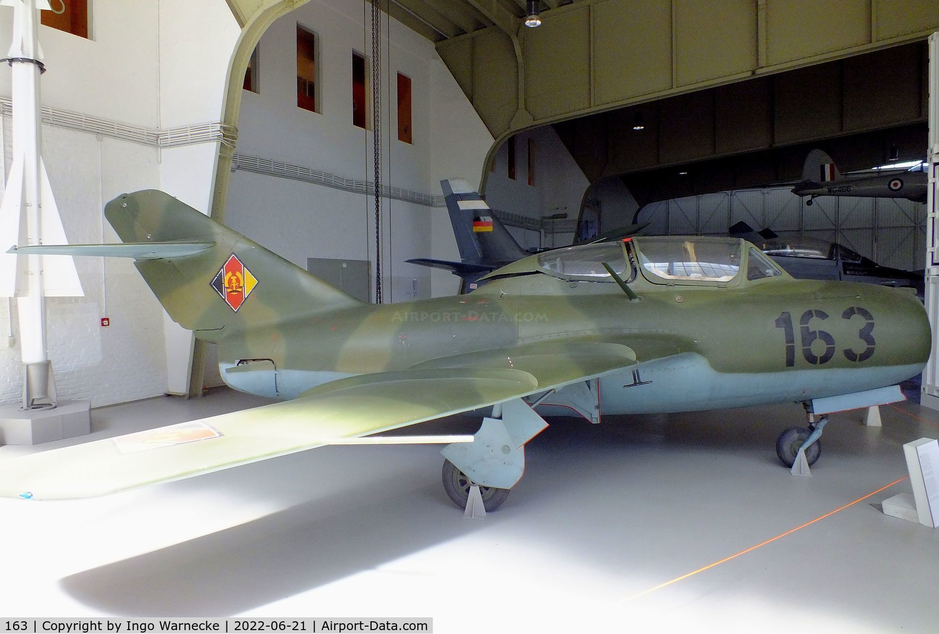 163, 1959 Mikoyan-Gurevich MiG-15 UTI C/N 922257, Mikoyan i Gurevich MiG-15UTI MIDGET at the MHM Berlin-Gatow (aka Luftwaffenmuseum, German Air Force Museum)