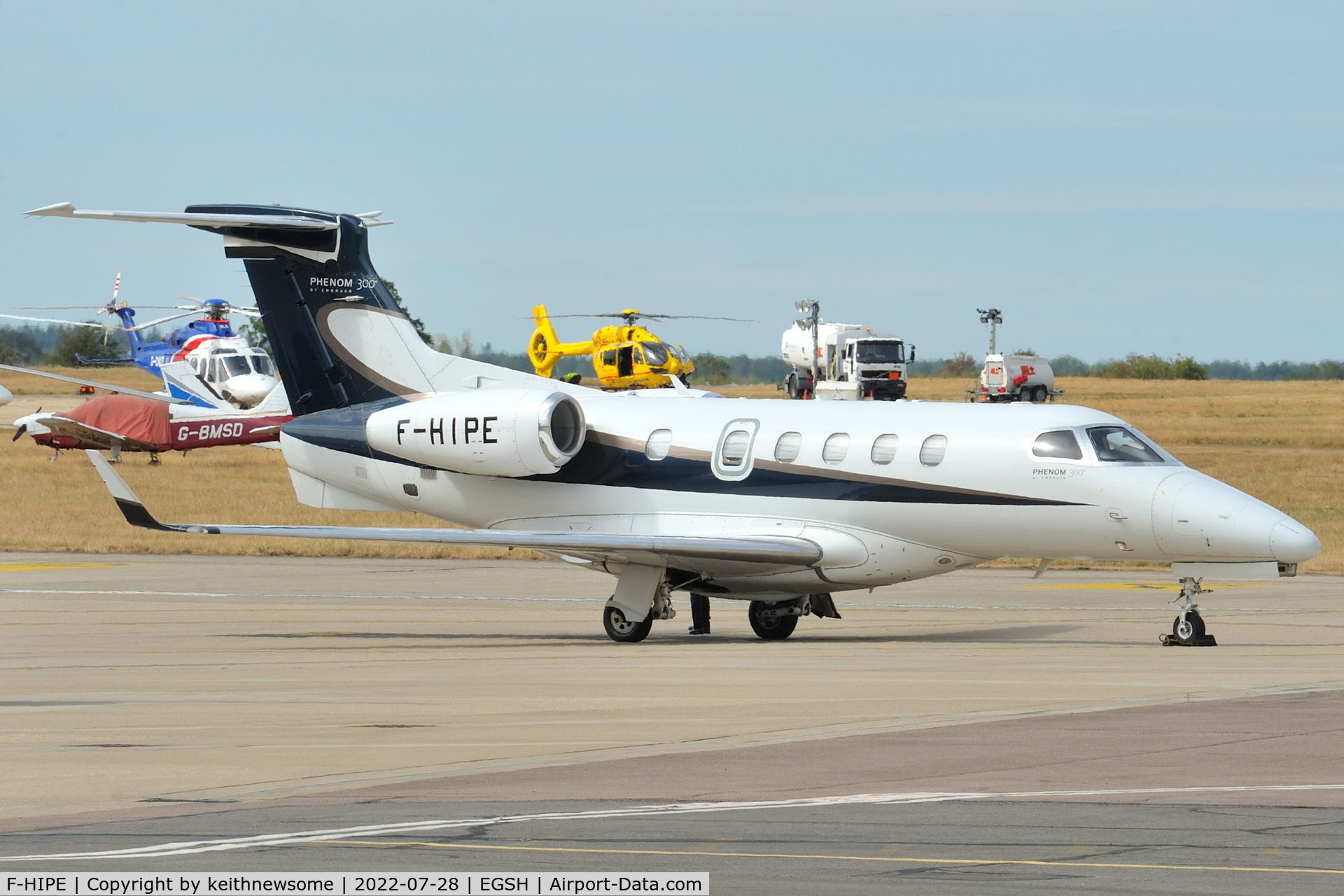F-HIPE, 2010 Embraer EMB-505 Phenom 300 C/N 50500016, Arrived at Norwich from Lyon, France.