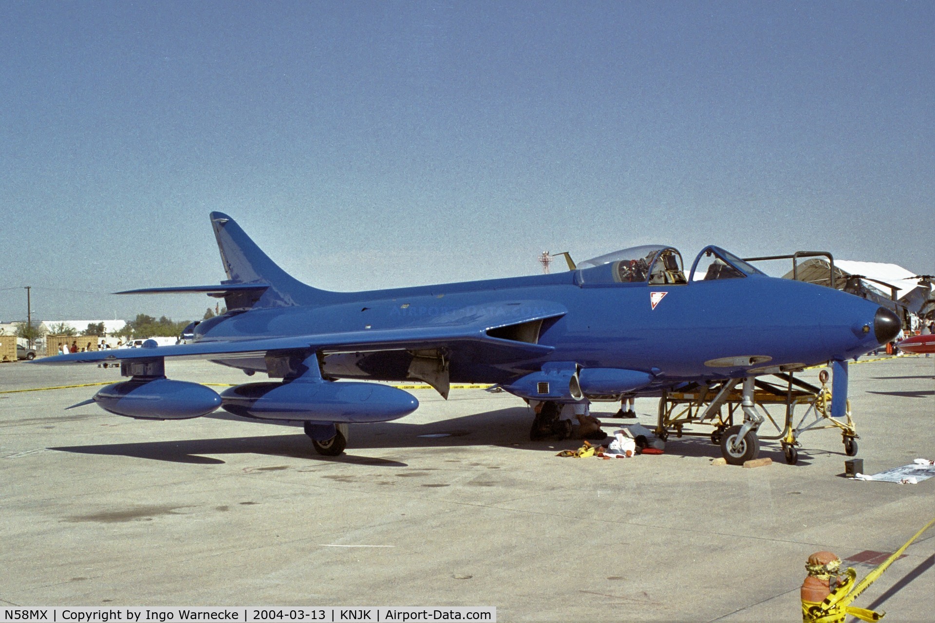 N58MX, 1959 Hawker F.58A C/N XE 49, Hawker Hunter F58A at the 2004 airshow at El Centro NAS, CA