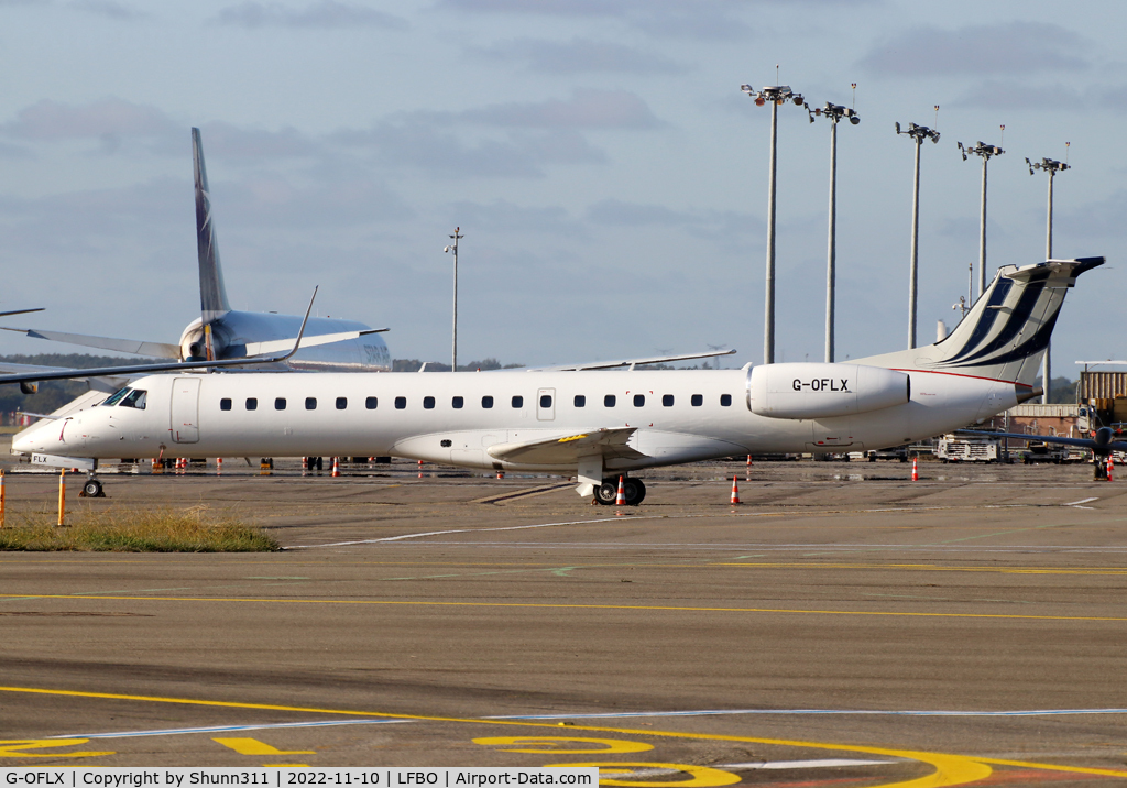 G-OFLX, 2002 Embraer ERJ-145LR (EMB-145LR) C/N 145588, Parked at the General Aviation area...