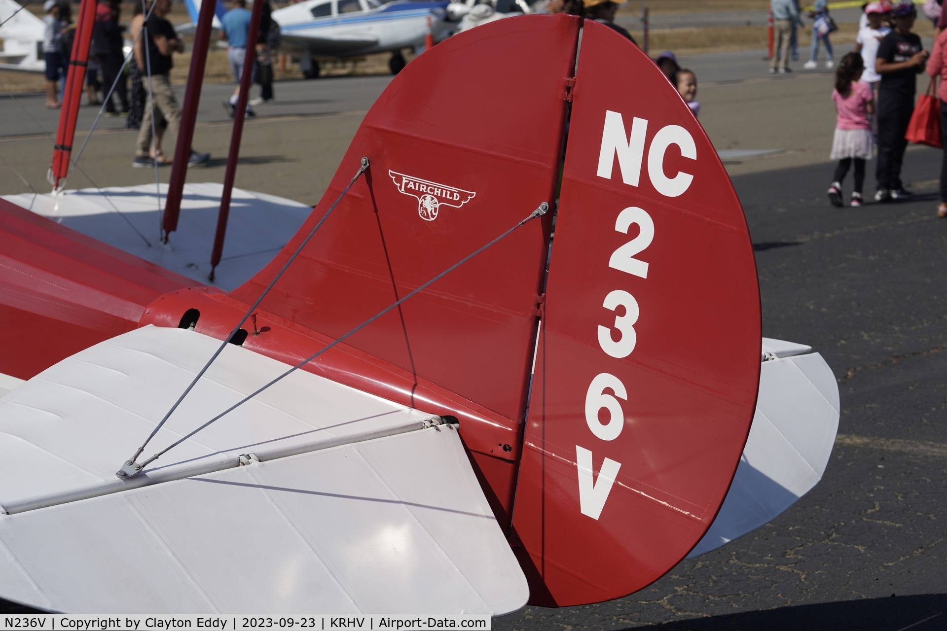 N236V, 1930 Fairchild KR-21 C/N 1043, Reid-Hillview Airport Community Day California 2023.