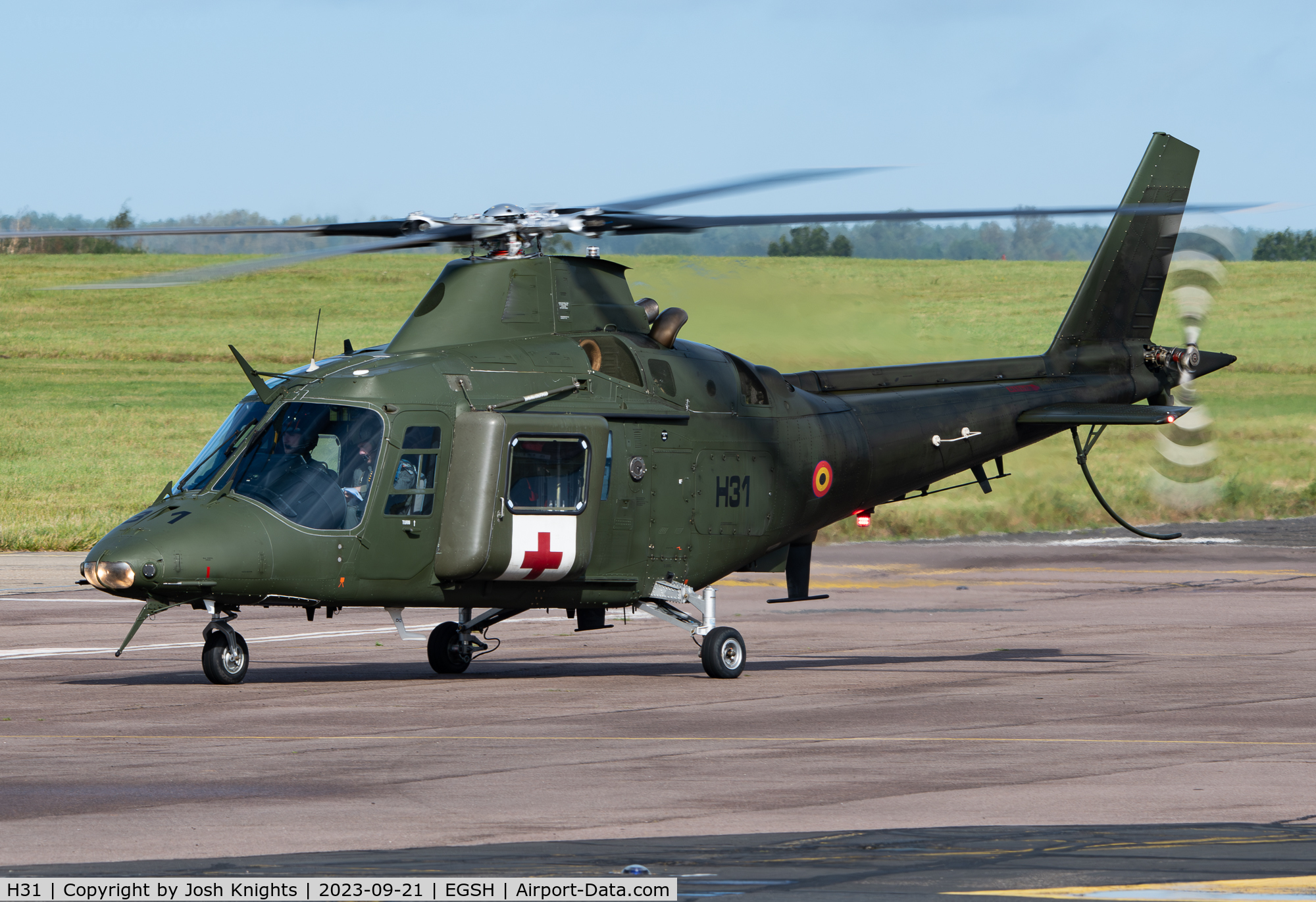 H31, Agusta A-109BA C/N 0331, Arriving at Norwich.