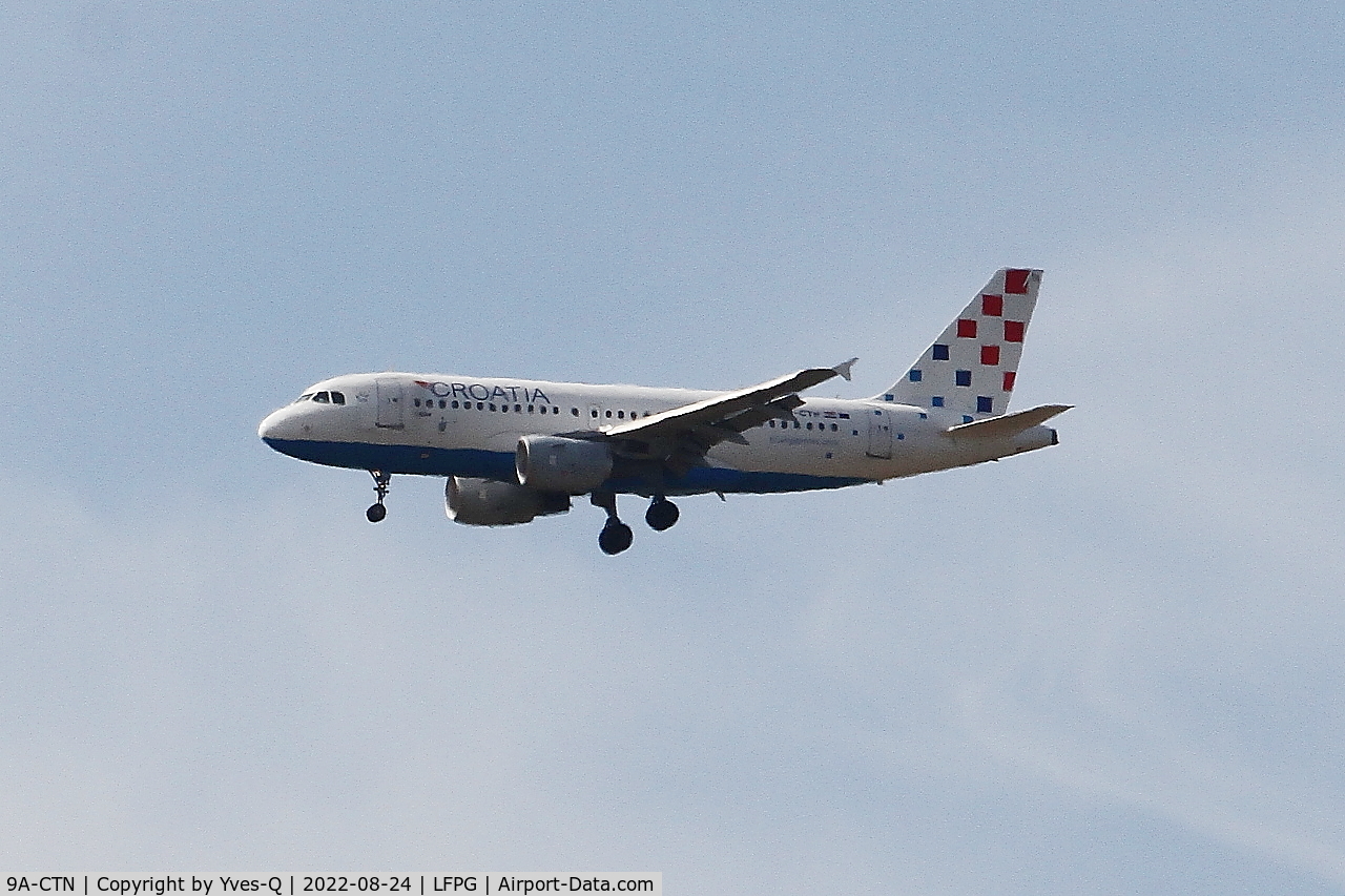 9A-CTN, 2012 Airbus A319-112 C/N 5085, Airbus A319-112, Short approach rwy 08R, Roissy Charles De Gaulle airport (LFPG-CDG)