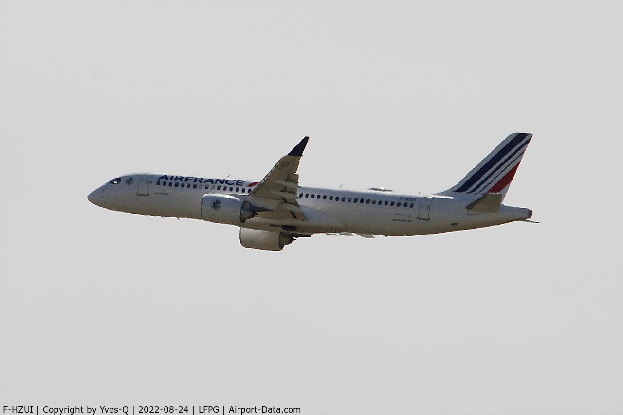 F-HZUI, 2022 Airbus A220-300 C/N 55159, Airbus A220-300, Climbing rwy 08L, Roissy Charles De Gaulle airport (LFPG-CDG)