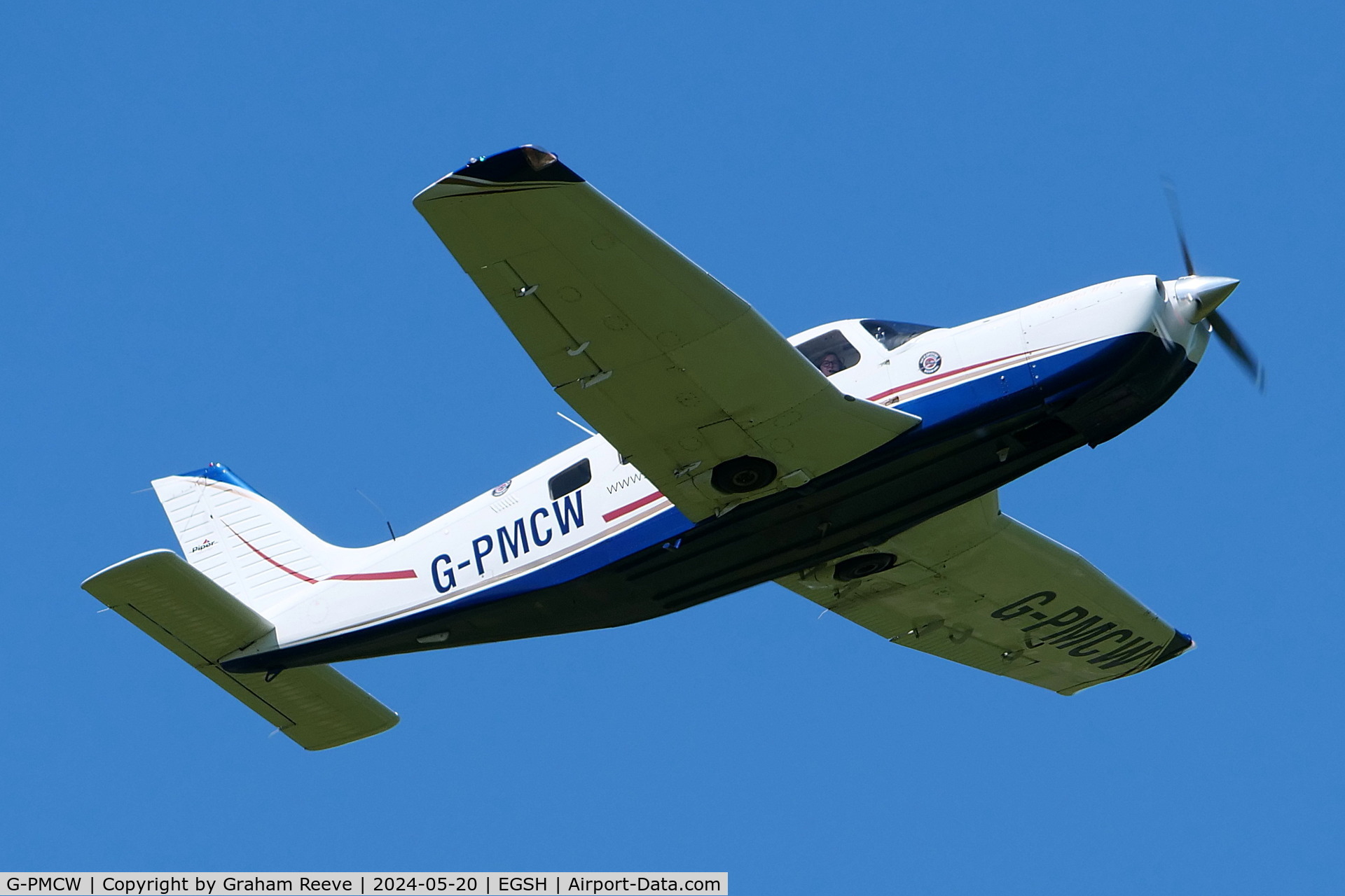 G-PMCW, 2006 Piper PA-32R-301 Saratoga C/N 3246240, Departing from Norwich.
