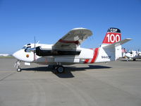 N441DF @ MCC - CDF S-2T #100 on CDF ramp at McClellan AFB, CA (black fin/red tail) - by Steve Nation