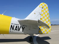 N817TX @ MER - Richard Martin's AT-6D showing USS Lexington titles - by Steve Nation