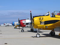 N88AW @ MER - Radial Noise 1954 T-28B VT-27 PA/117 BuAer 138117 with T-28D N8539A D-710 in background @ West Coast Formation Clinic - by Steve Nation