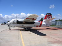 N445DF @ KCVH - CDF Marsh Aviation S-2F3AT air tanker 80 on alert at CDF Air Attack Base Hollister - by Steve Nation