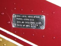 N206SA @ L-67 - Original data plate on exterior cabin - by Mandy Hatch
