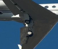 N225GV @ HIO - Nike G-5 with landing gear door stuck - by KGW
