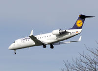 D-ACLP @ LHR - Lufthansa CityLine Canadair CL-600-2B19 regional jet (CRJ-100) landing at London Heathrow Airport, England in November 2005.