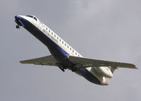 G-EMBC @ BRS - An Embraer ERJ 145 of British Airways taking off from Bristol Airport, Bristol, England in March 2004. Notice that the wheels are retracting.