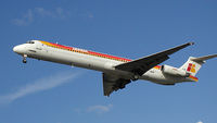 EC-FOZ @ LHR - Iberia MD-88 (EC-FOZ) on the approach to London (Heathrow) Airport (UK)
