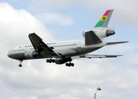 9G-ANE @ LHR - Ghana Airways McDonnell Douglas DC-10-30 (9G-ANE) landing at London (Heathrow) Airport in July 2004 - by Adrian Pingstone