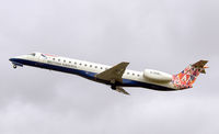 G-EMBJ @ BRS - British Airways tail scheme “Market Day” (also called Youm al-Suq?) on an Embraer ERJ 145 (G-EMBJ) taking off from Bristol Airport, Bristol, England in October 2003 - by Adrian Pingstone