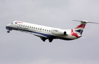 G-EMBD @ BRS - British Airways ERJ 145 (G-EMBD) taking of from Bristol Airport, Bristol, England. British Airways is a major user of the airport, April 2004